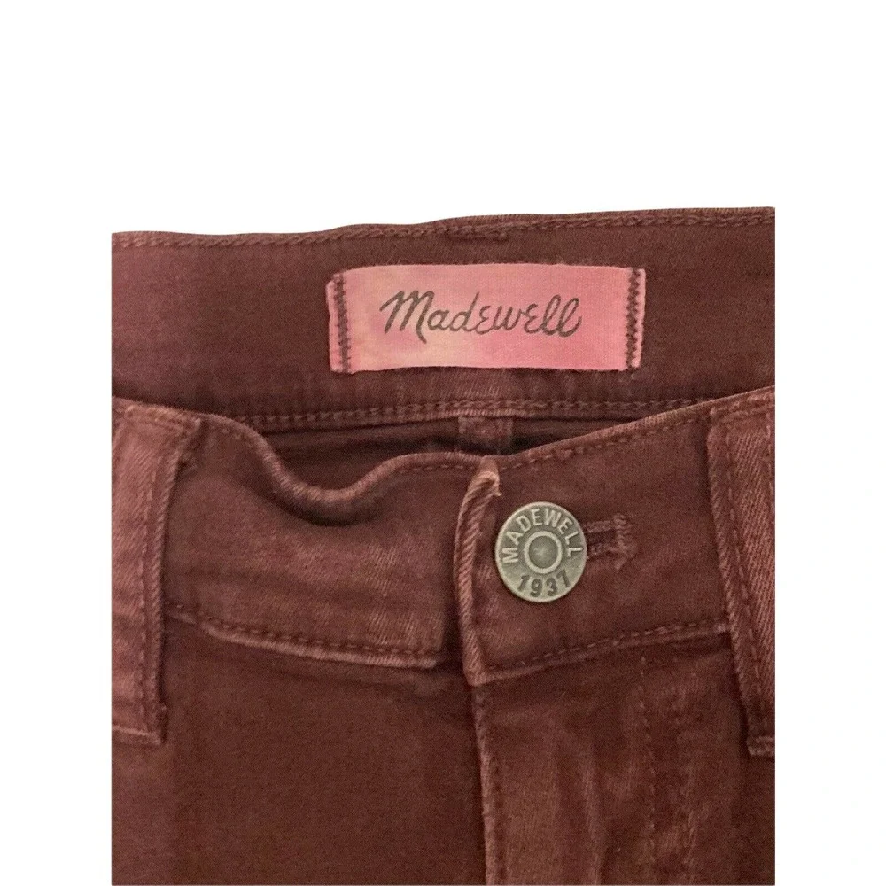Madewell Skinny Skinny Burgandy Denim Jeans Size 25 Style # F3004 - Picture 4 of 10